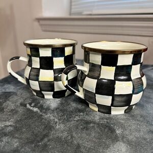 MacKenzie-Childs Courtly Check Black and White Mugs